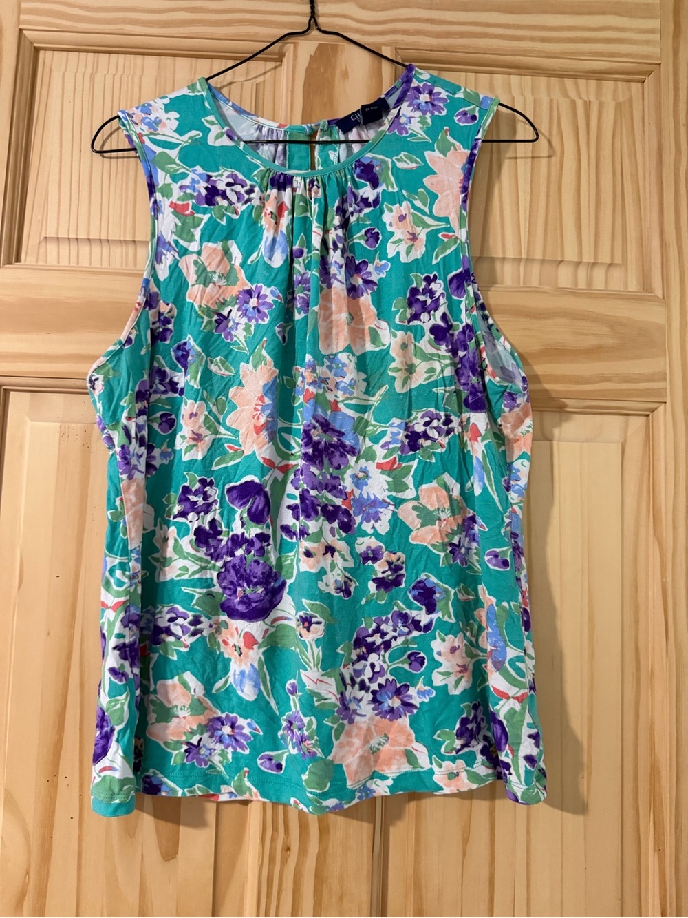 Chaps Multi Color Floral Tank Top Size M